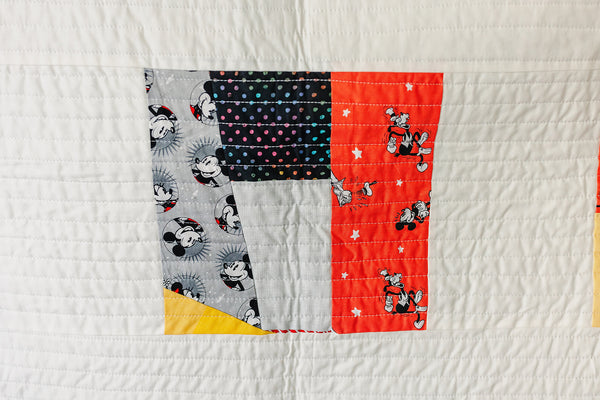 Mickey Mouse Modern Throw Sized Quilt - Quilts a la Mode