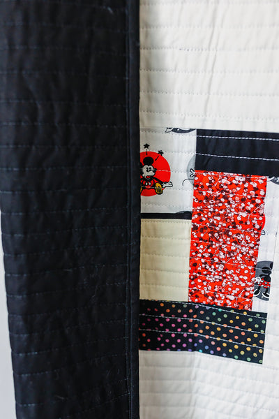 Mickey Mouse Modern Throw Sized Quilt - Quilts a la Mode