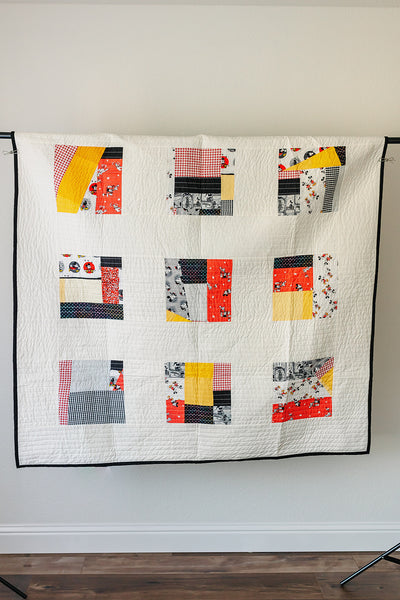 Mickey Mouse Modern Throw Sized Quilt - Quilts a la Mode