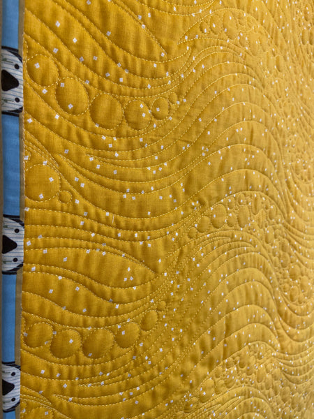 Mid century modern handmade otter baby quilt - Quilts a la Mode