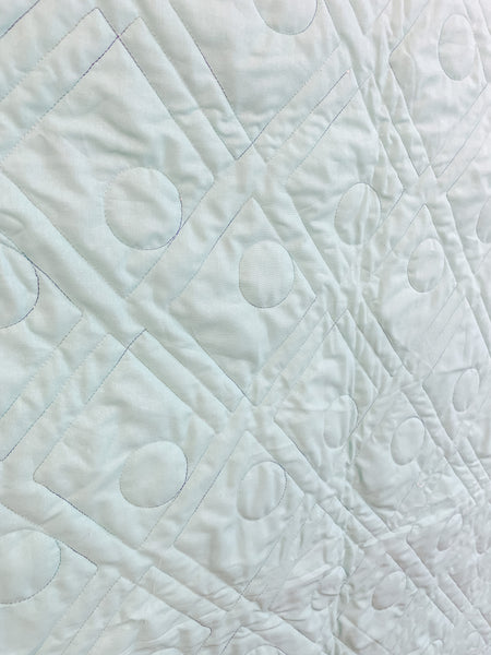 Aqua Fox Dream Big Whole Cloth Baby Quilt - Quilts a la Mode