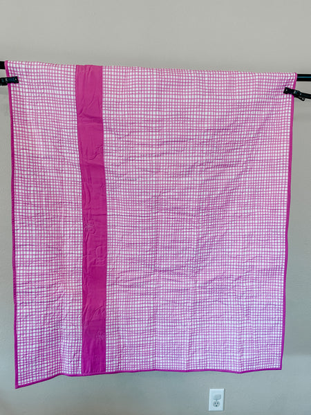 Purple and Pink Elephant Baby Quilt Handmade - Quilts a la Mode