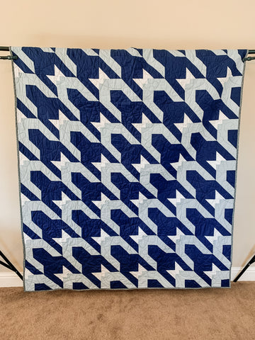 Navy Spaceship Large Throw Handmade Quilt - Quilts a la Mode