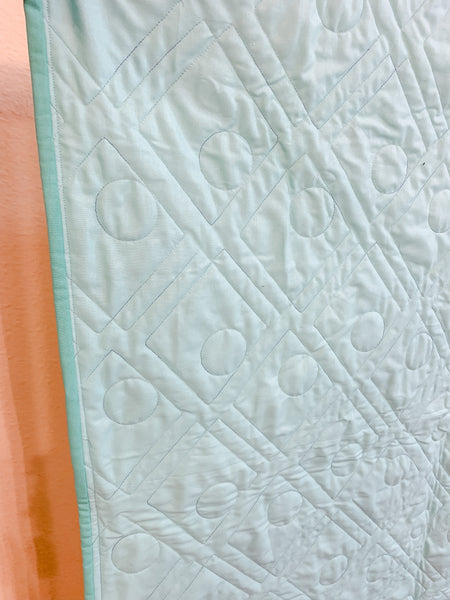 Aqua Fox Dream Big Whole Cloth Baby Quilt - Quilts a la Mode