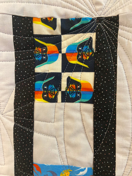 Black and Rainbow Star Wars Baby Quilt - Quilts a la Mode